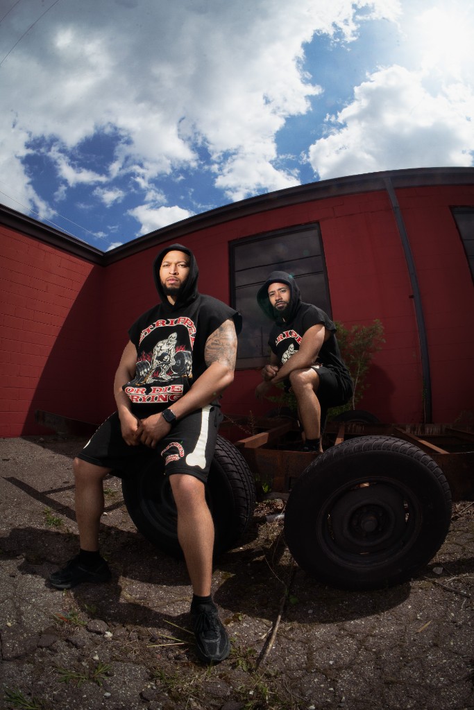 Crew in cutoff hoodies