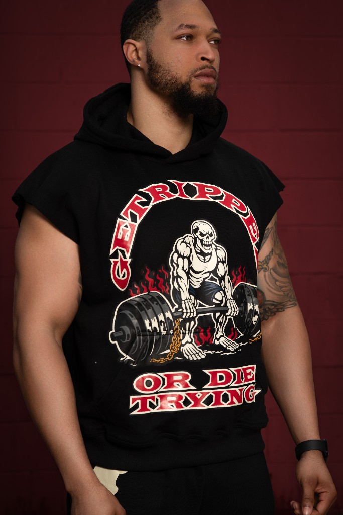 Hooded sleeveless muscle tee